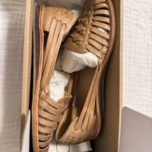 Nisolo, Women's Huarache Sandal, Size 6.5, Almond
